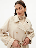 Women’s Cashmere Trench Coat in Beige | GOBI UK #color_beige