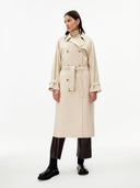Women’s Cashmere Trench Coat in Beige | GOBI UK #color_beige