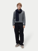 Unisex Cashmere Fisherman Knit Scarf Navy - Gobi Cashmere #color_navy-blazer