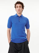 Men's Cashmere Polo Shirt Navy - Gobi Cashmere #color_nautical-blue