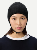 Cashmere Knitted Aviator Cap Black - Gobi Cashmere