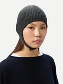 Cashmere Knitted Aviator Cap Charcoal - Gobi Cashmere