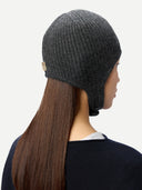 Cashmere Knitted Aviator Cap Charcoal - Gobi Cashmere