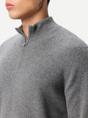 Men's Classic Half-Zip Cashmere Jumper Gray | GOBI UK