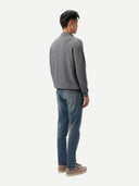 Men's Classic Half-Zip Cashmere Jumper Gray | GOBI UK
