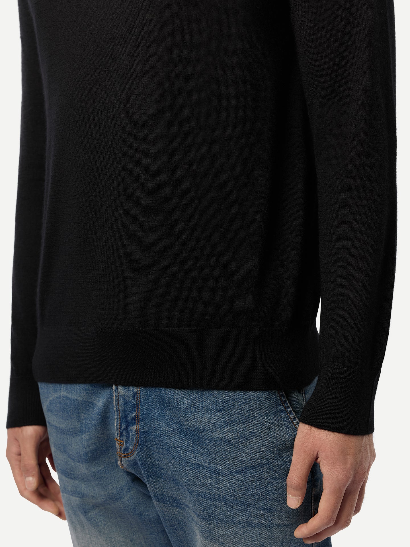 Men Cashmere Silk High Neck Jumper