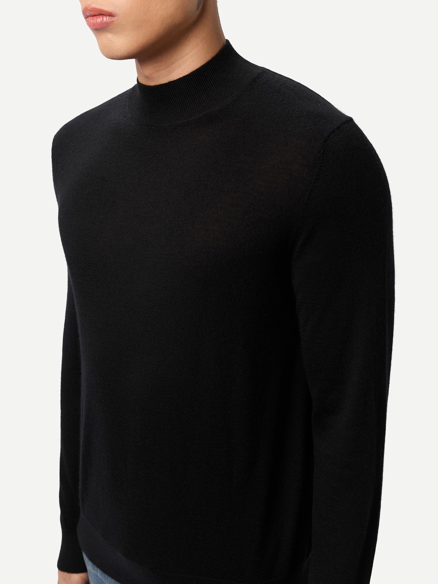 Men Cashmere Silk High Neck Jumper
