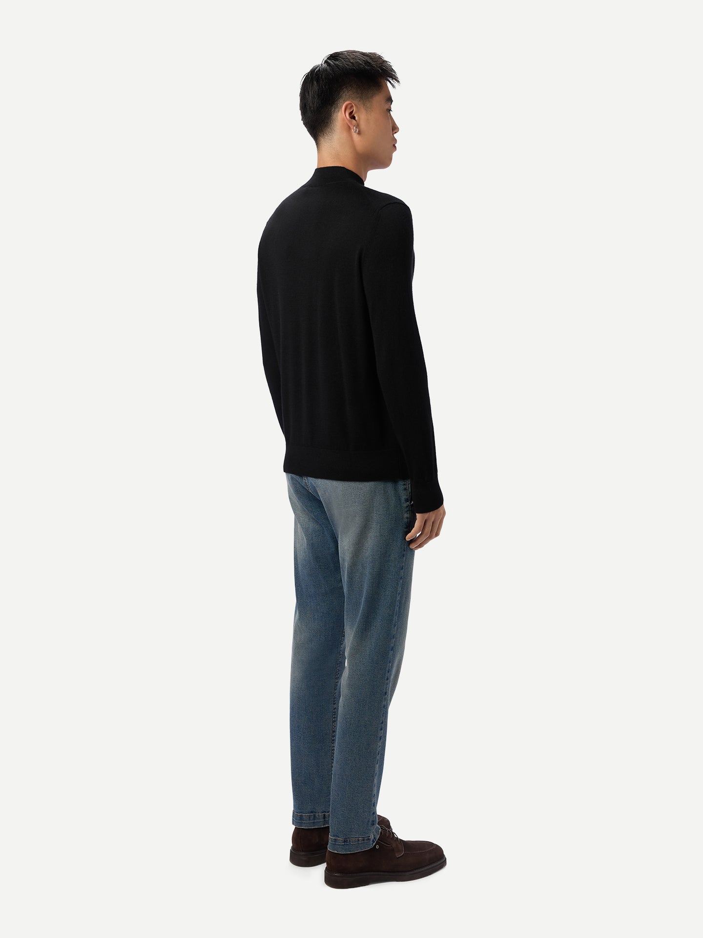 Men Cashmere Silk High Neck Jumper