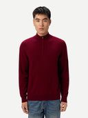Men's Classic Half-Zip Cashmere Jumper Red | GOBI UK