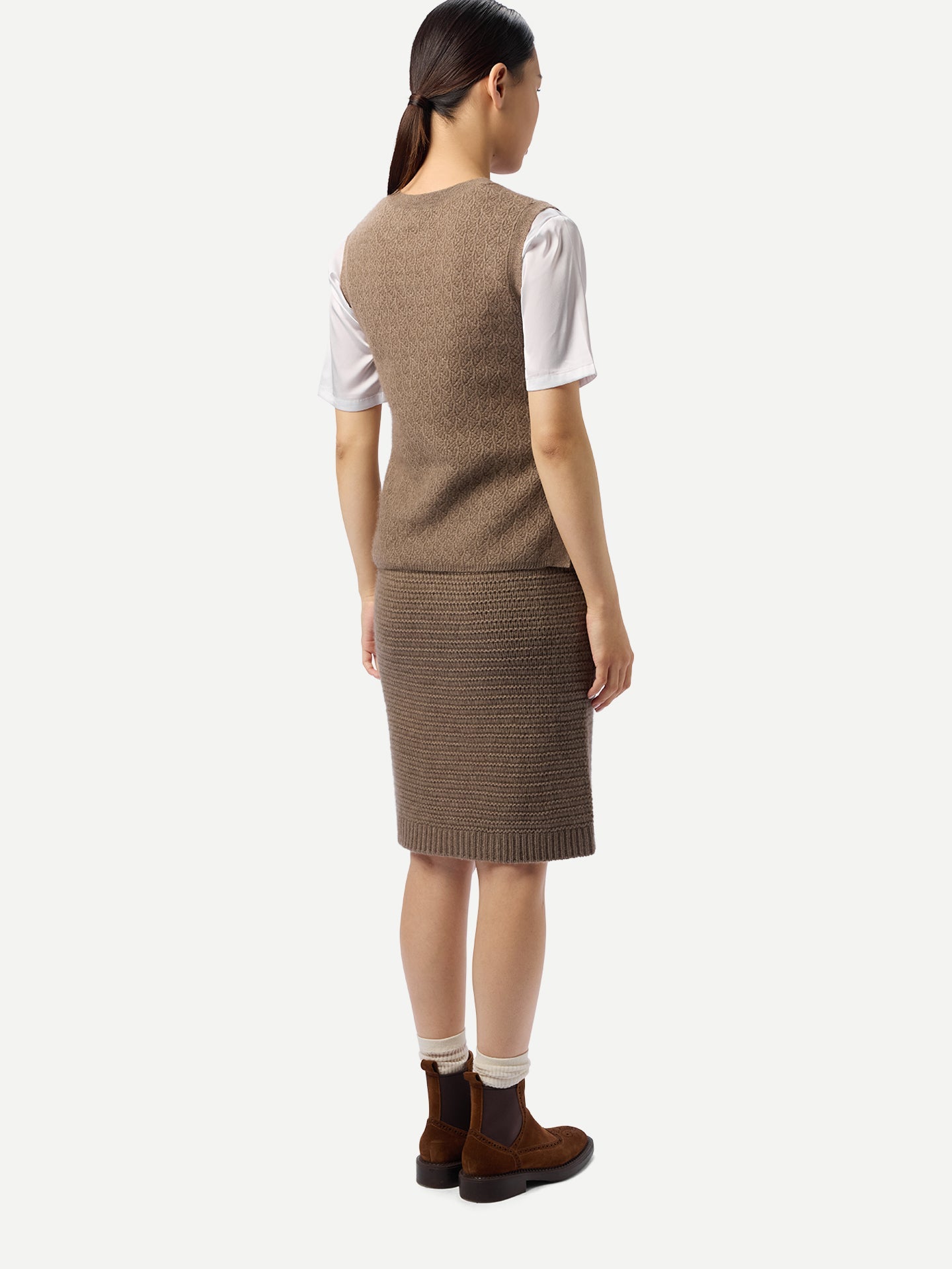 Organic Colour Cashmere Sheath Skirt