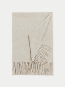 Organic Color Cashmere Fringed Scarf Warm Grey - Gobi Cashmere #color_dusty-beige
