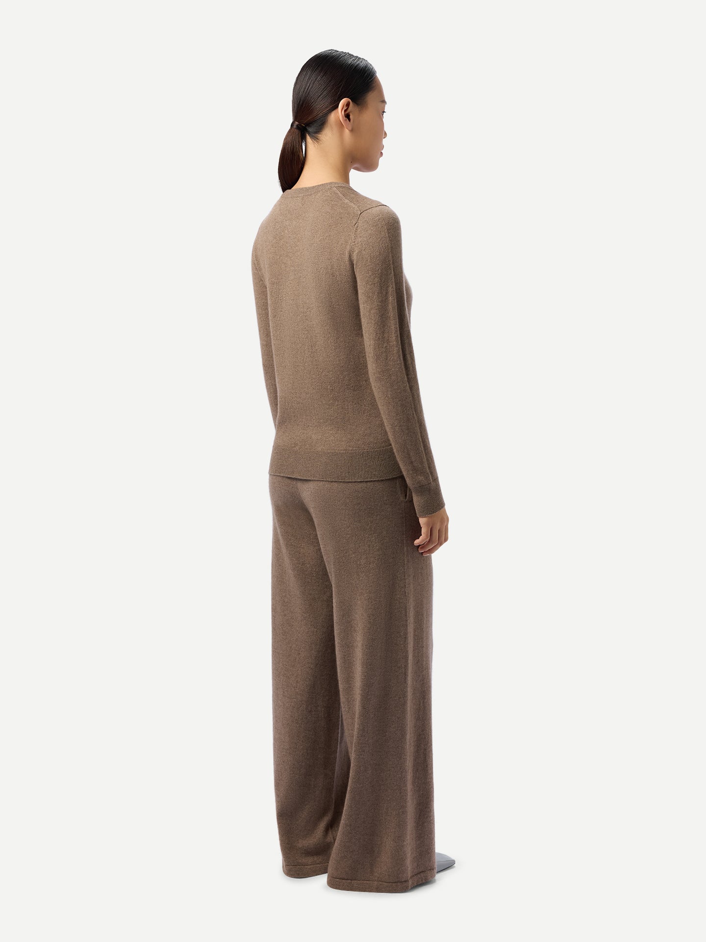Organic Colour Wide-Leg Cashmere Trousers