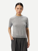 Women's Short-Sleeve Cashmere Jumper Gray | GOBI UK