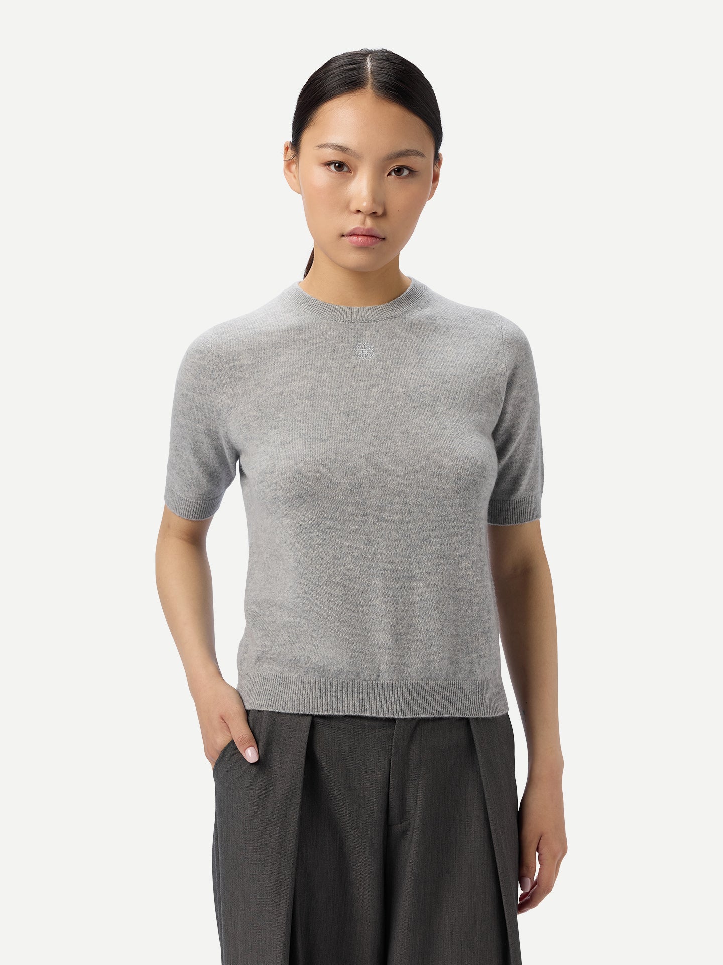 Short-Sleeve Cashmere Jumper