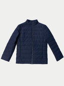 Navy blue puffer jacket on a light gray background #color_navy-blazer
