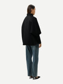 Women's Cashmere Poncho Jacket with Pockets | GOBI Cashmere #color_steel-silver