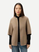 Women's Cashmere Poncho Jacket with Pockets | GOBI Cashmere #color_charcoal-black