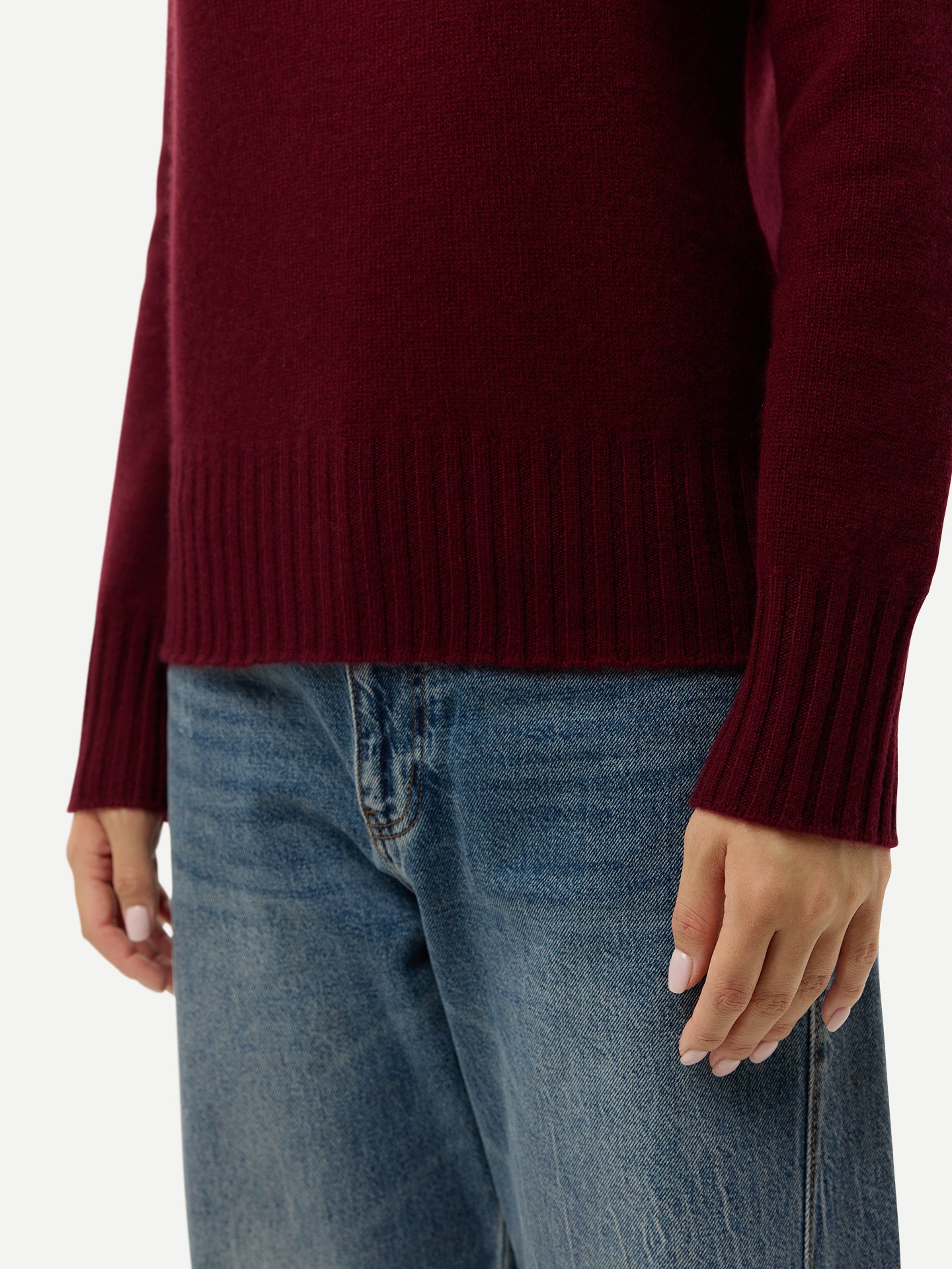 Fold-Over Turtleneck Cashmere Jumper