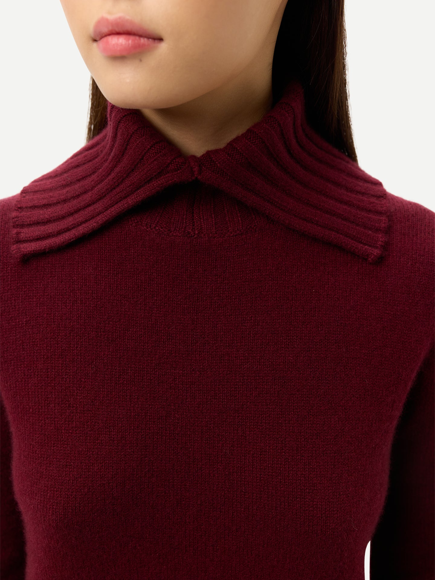 Fold-Over Turtleneck Cashmere Jumper
