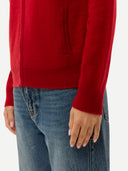 Timeless Cashmere Full-Zip Cardigan Chili Pepper - Gobi Cashmere
