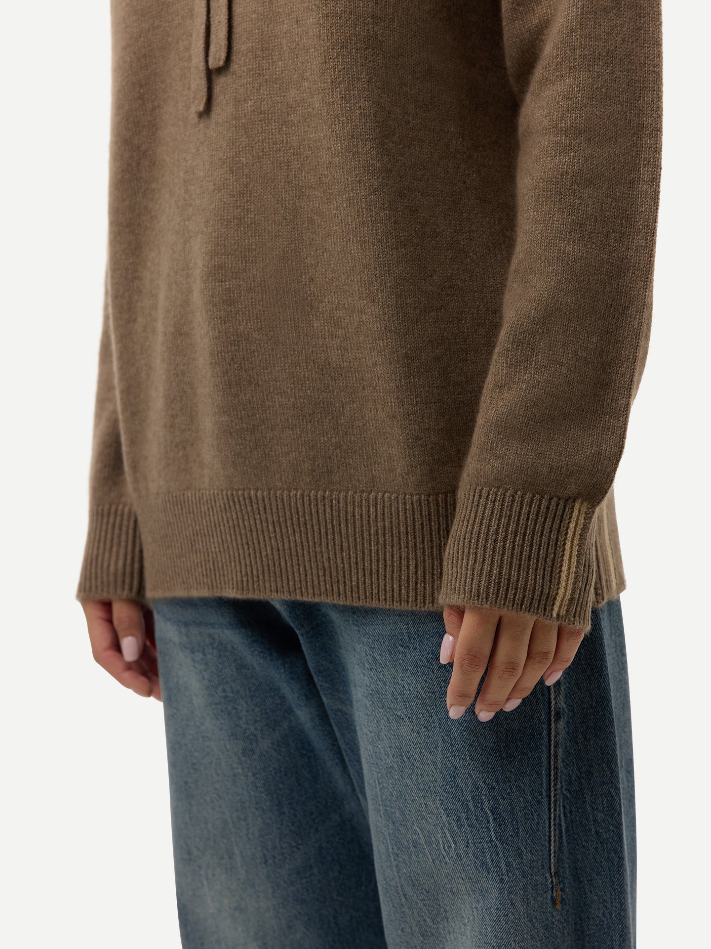 Organic Colour Cashmere Pullover Hoodie