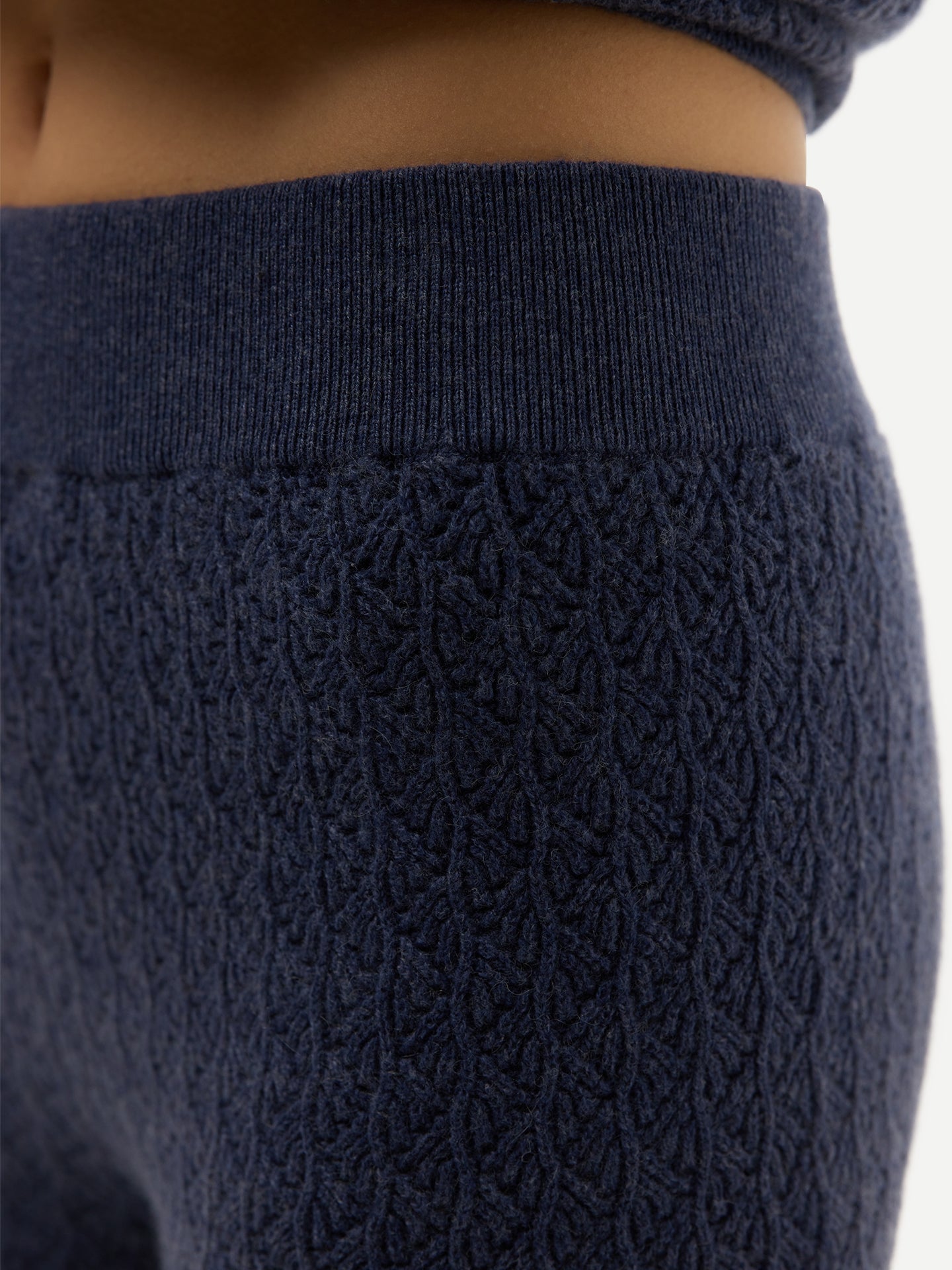 Wide-Leg Ajour Knit Cashmere Trousers