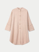Cashmere Button-Front Poncho Beige - Gobi Cashmere