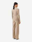 Women's Organic Button-Up Cashmere Cardigan Taupe - Gobi Cashmere