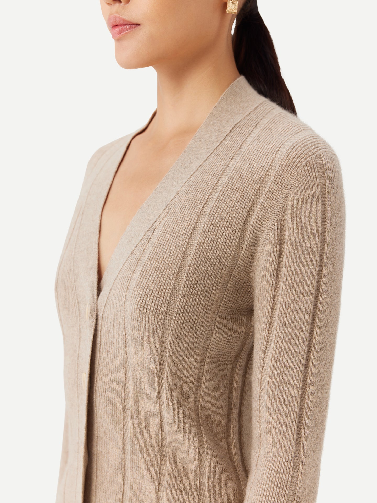 Organic Colour Button-Up Cashmere Cardigan