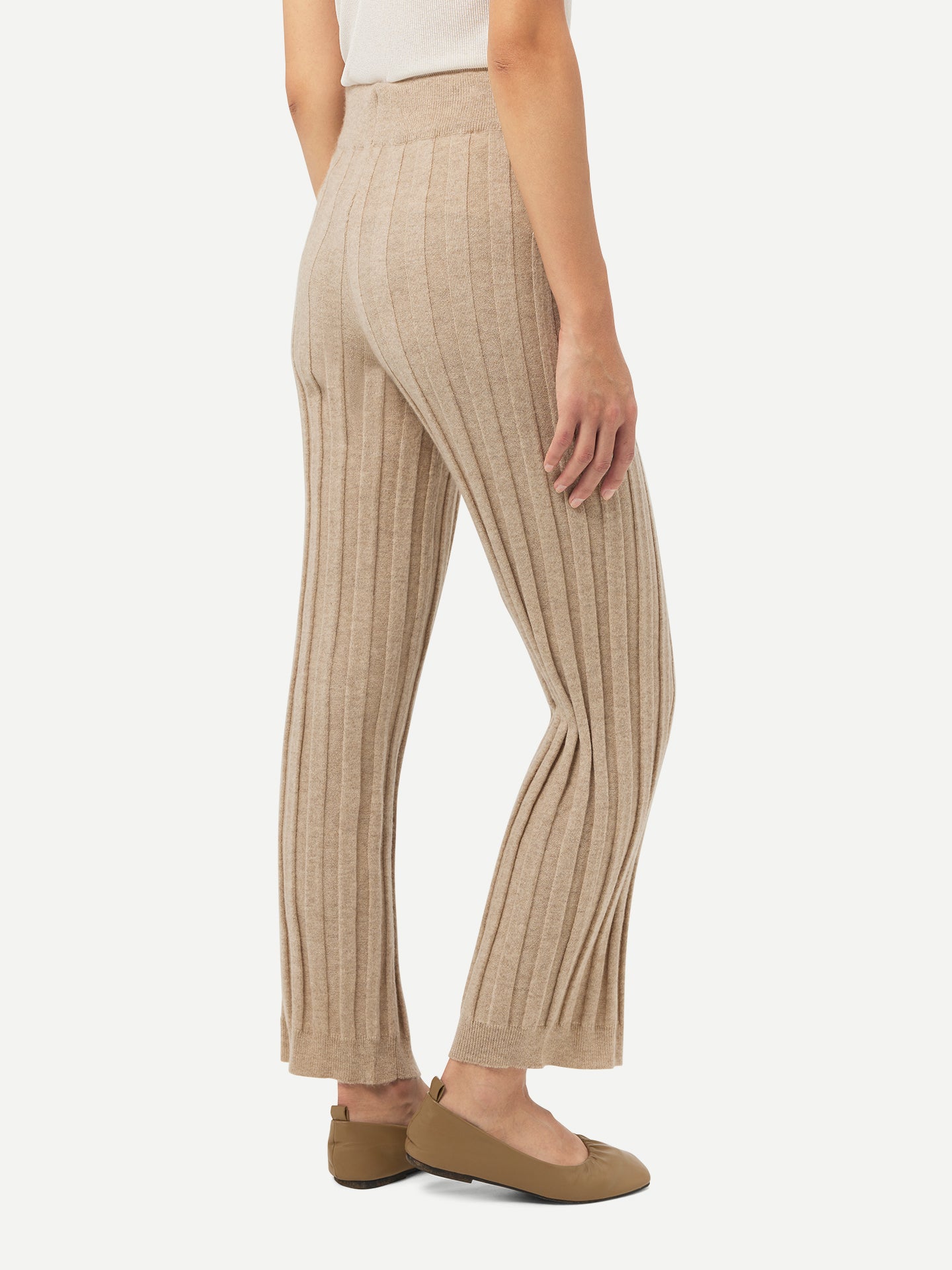 Organic Colour Textured Knit Cashmere Trousers