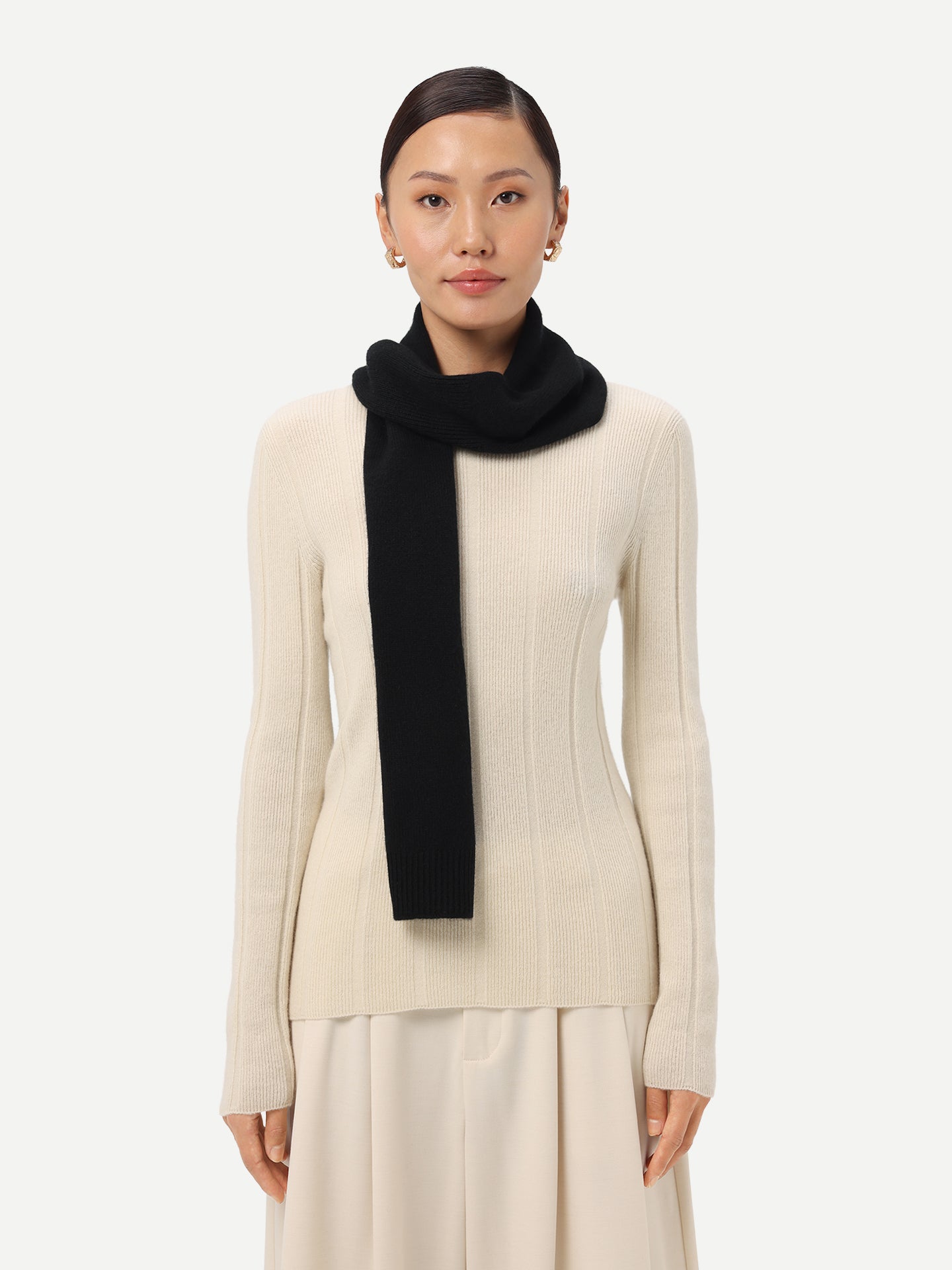 Ribbed Cashmere Scarf