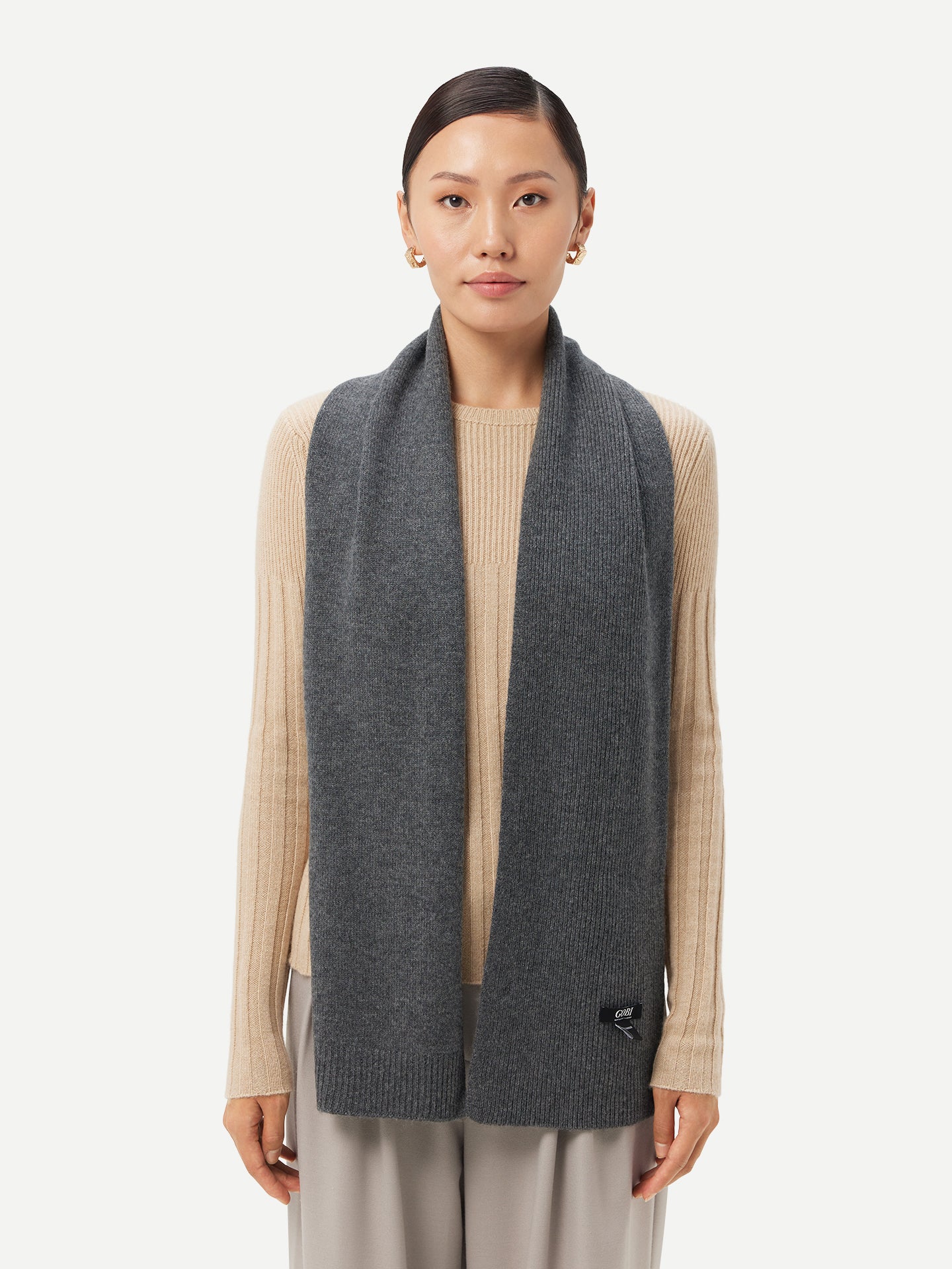 Ribbed Cashmere Scarf