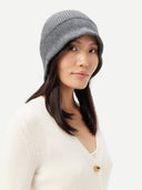 Women's Wide-Brim Cashmere Hat Gray - Gobi Cashmere #color_plum-kitten