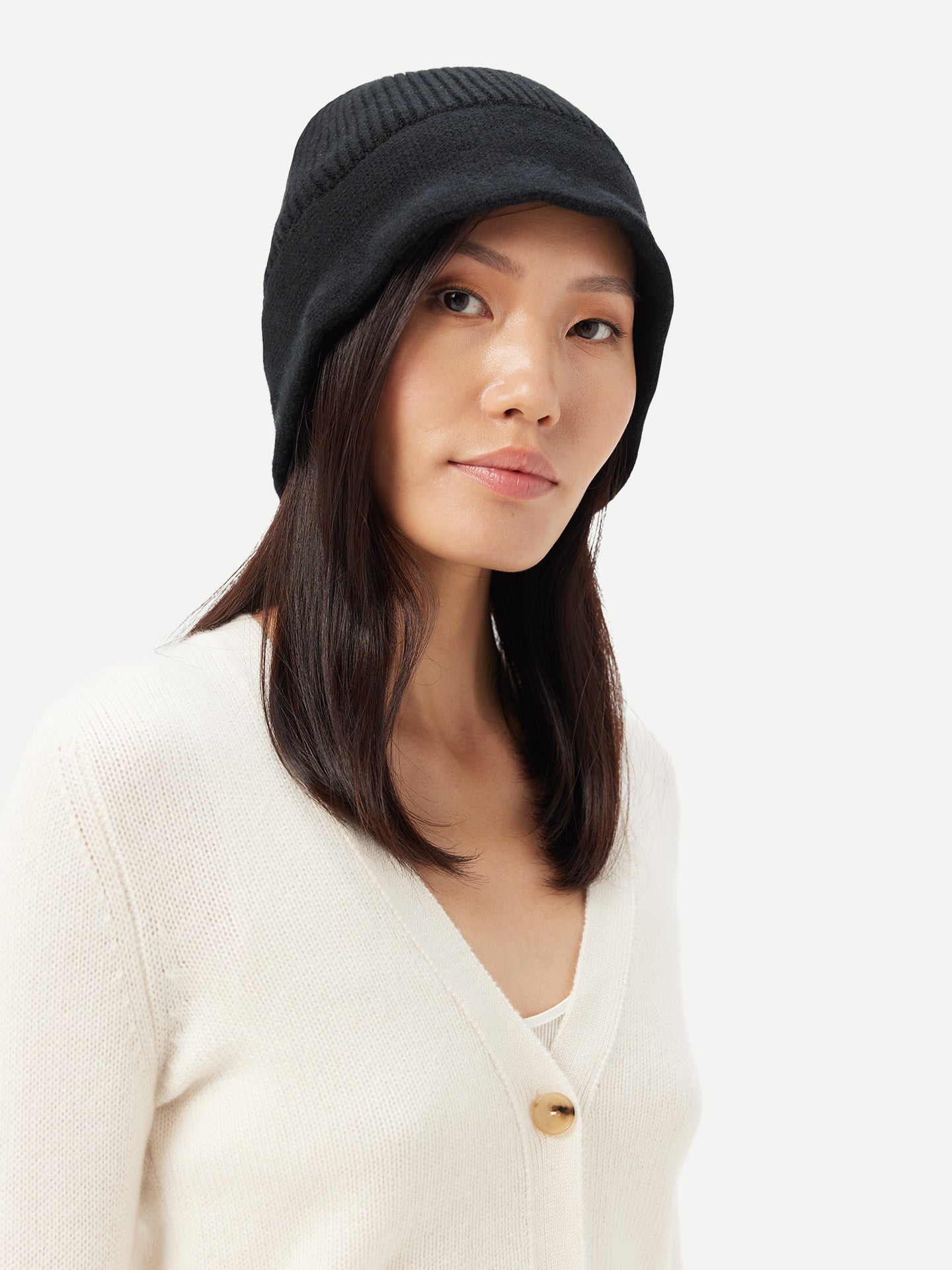 Wide-Brim Cashmere Hat