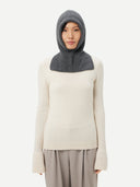 Women's Cashmere Cable-Knit Cashmere Hood Gray - Gobi Cashmere #color_plum-kitten