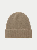 Organic Color Cashmere Rib Knit Beanie Taupe - Gobi Cashmere