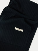 Unisex Cashmere Rib Knit Scarf in Black | GOBI UK