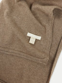 Unisex Organic Cashmere Jersey Knit Scarf Taupe - Gobi Cashmere #color_taupe