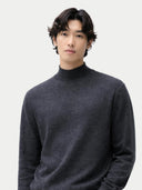 Timeless Mock Neck Cashmere Jumper Charcoal - Gobi Cashmere