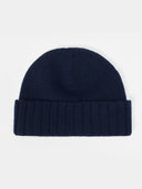 Unisex Cashmere Rib Knit Hat Navy - Gobi Cashmere #color_navy-blue