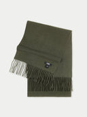 Unisex Cashmere Fringed Scarf Capulet Olive - Gobi Cashmere #color_olive-green