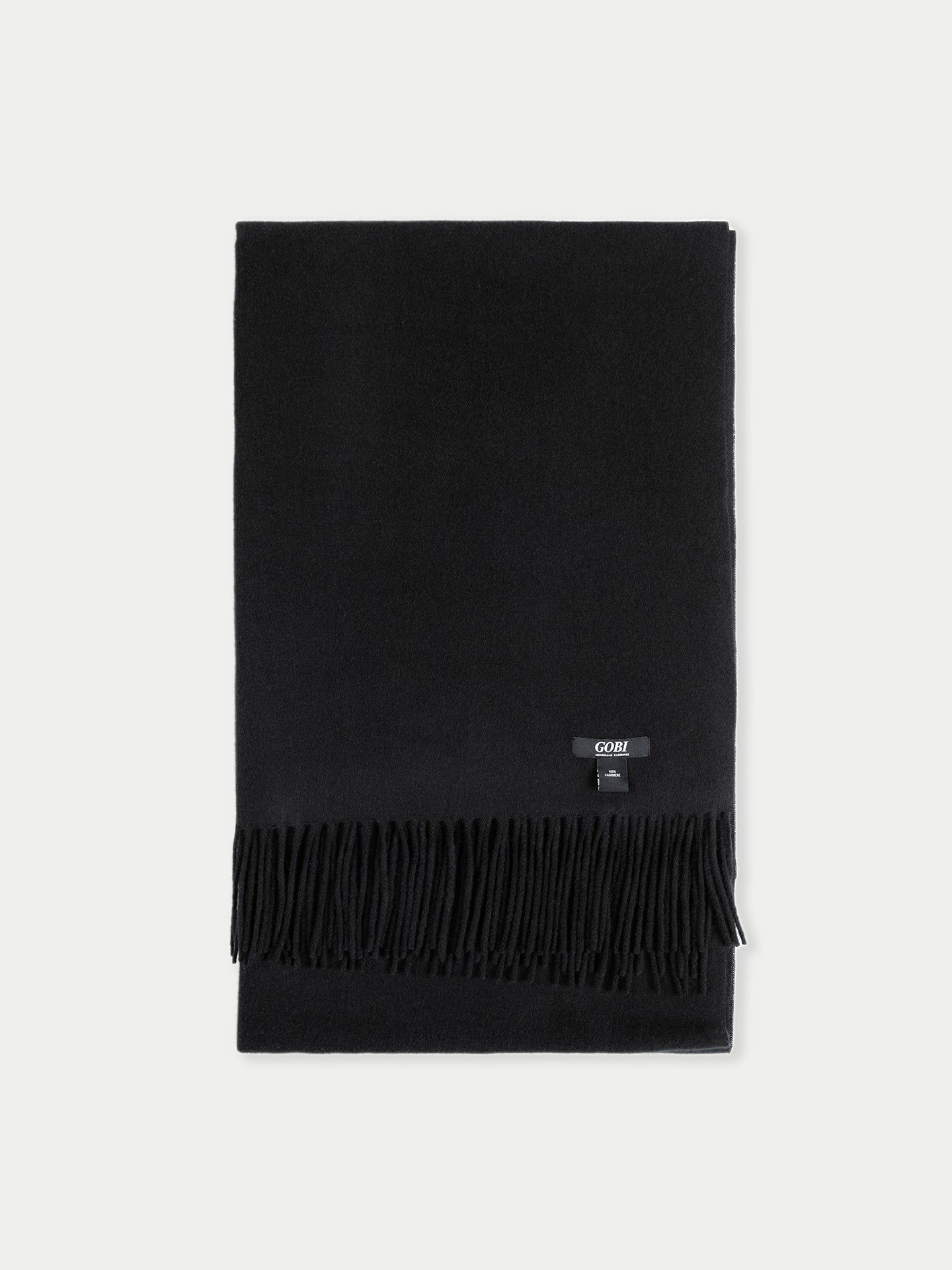 Unisex Cashmere Oversized Woven Scarf Black - Gobi Cashmere