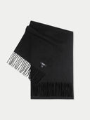 Cashmere Fringed Scarf Black - Gobi Cashmere