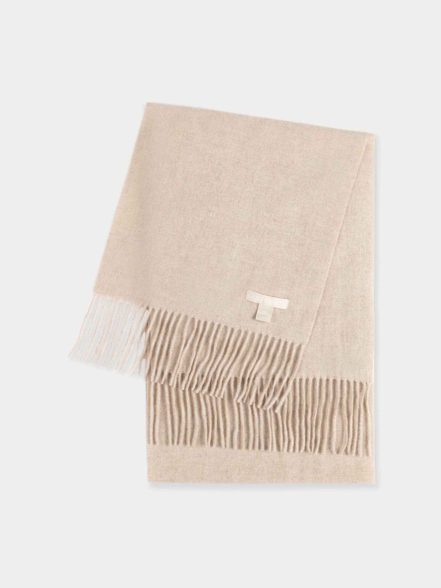 Organic Color Cashmere Fringed Scarf