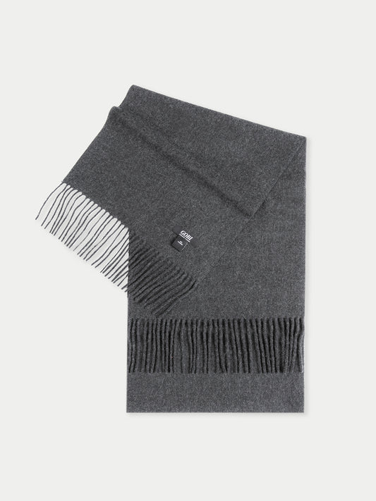 Unisex Cashmere Fringed Scarf Charcoal - Gobi Cashmere