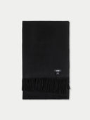 Unisex Cashmere Oversized Woven Scarf Black - Gobi Cashmere #color_black