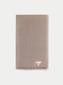Organic Colour Lightweight Cashmere Woven Scarf Taupe - Gobi Cashmere #color_taupe