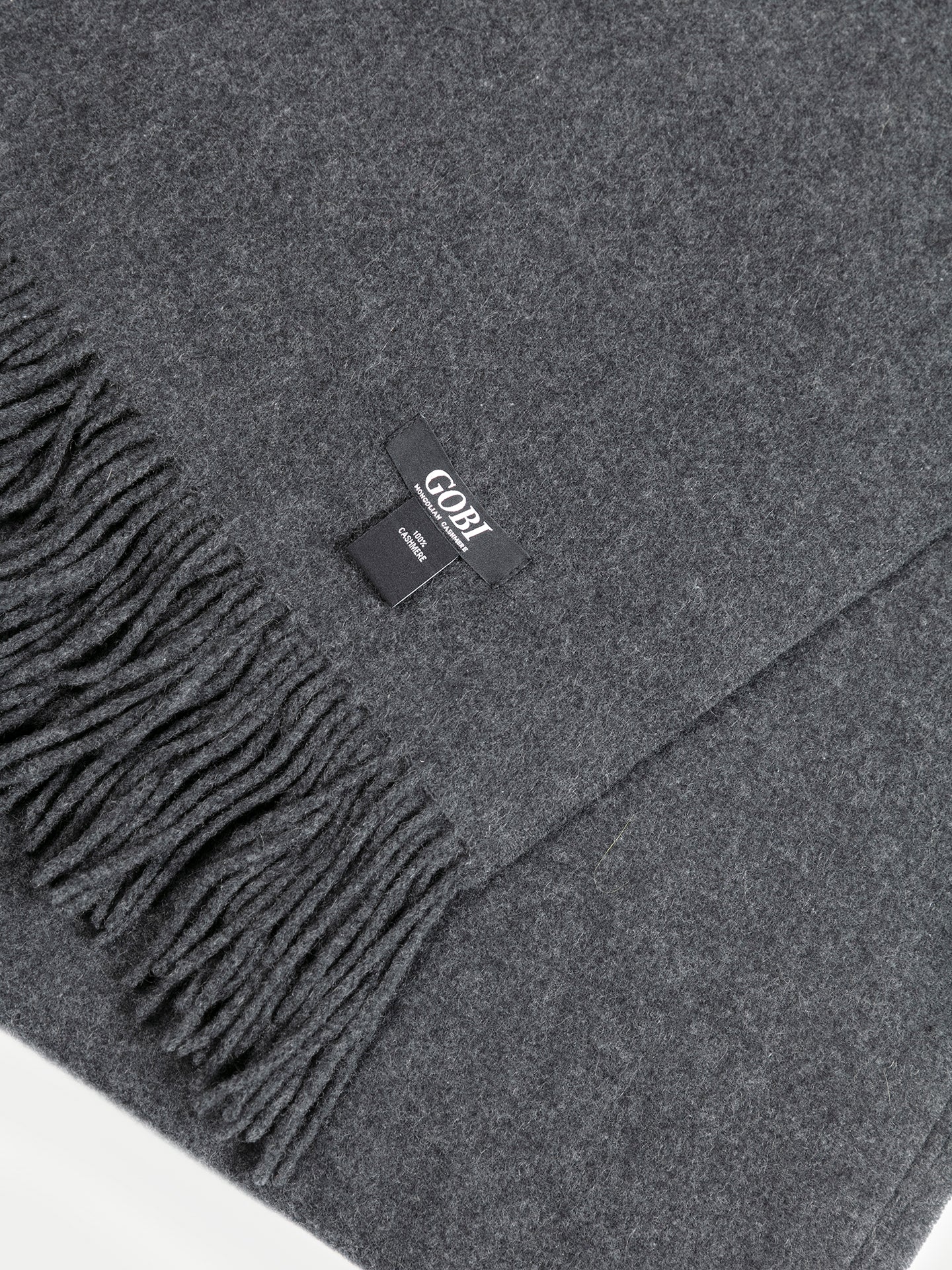 Unisex Cashmere Oversized Woven Scarf Charcoal - Gobi Cashmere