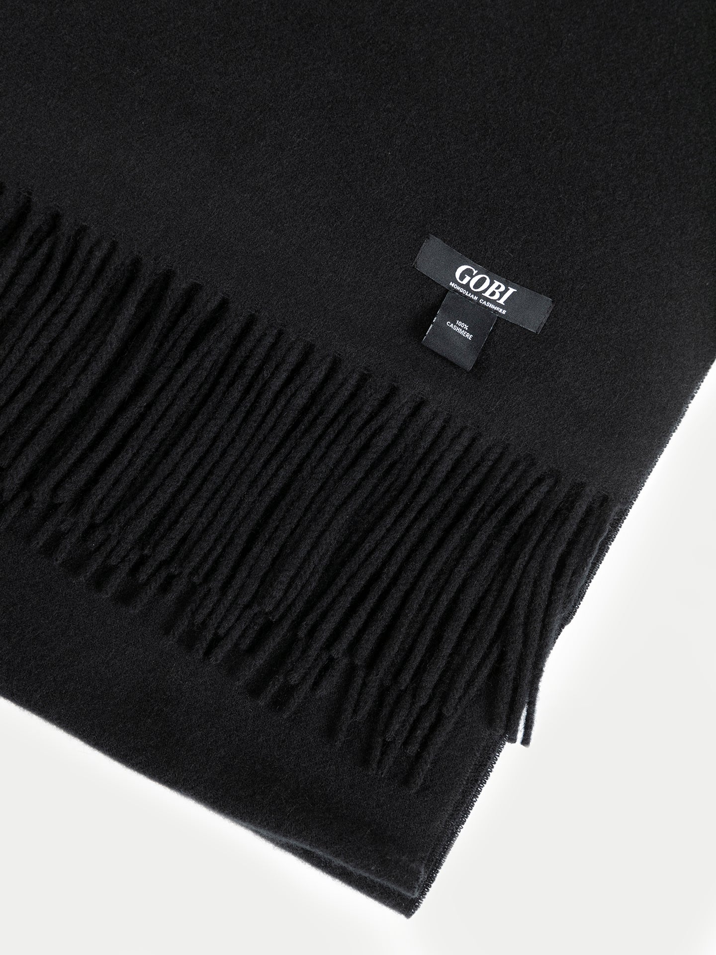 Unisex Cashmere Oversized Woven Scarf Black - Gobi Cashmere