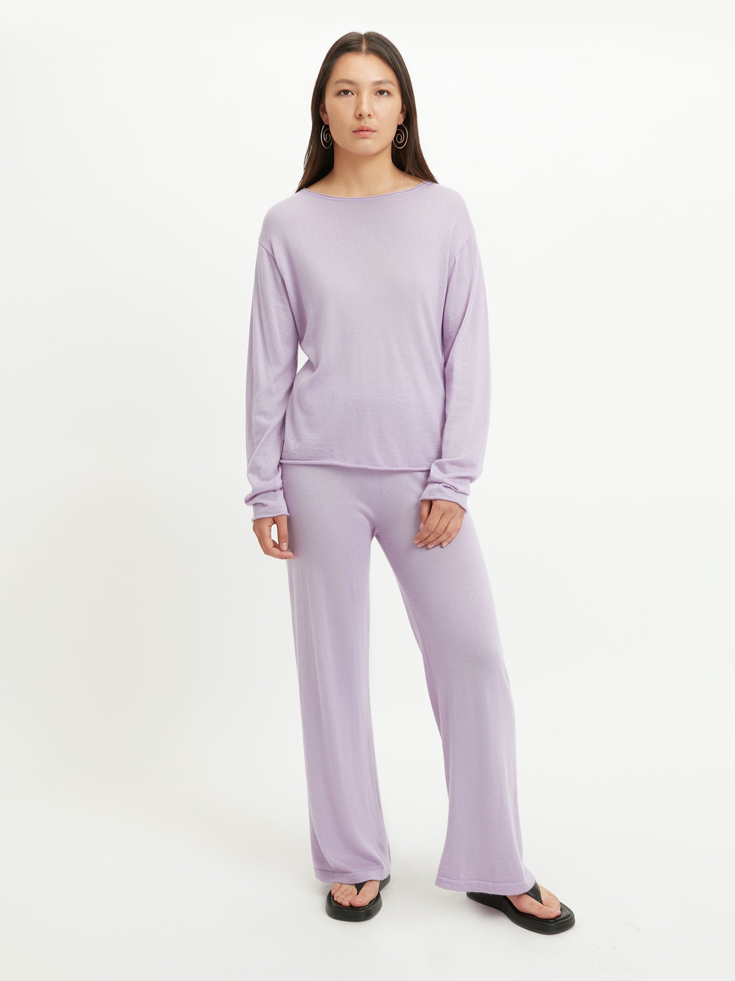 Silk Cashmere Boat Neck Sweater Orchid Bloom -Gobi Cashmere